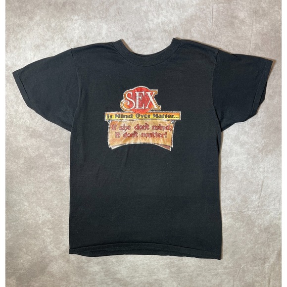 Screen Stars Tops - Vintage Sex Mind Over Matter T Shirt Adult Medium Paper Thin Single Stitch 80s